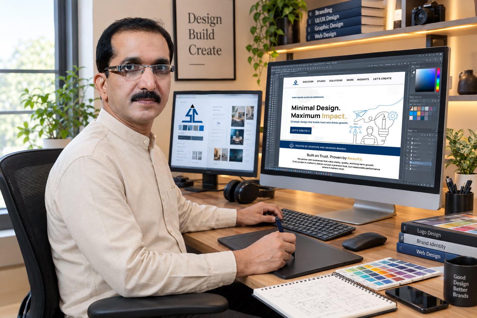Shagun Creations Graphic & Web Designer Studio Graphic and web designer working in a modern creative studio