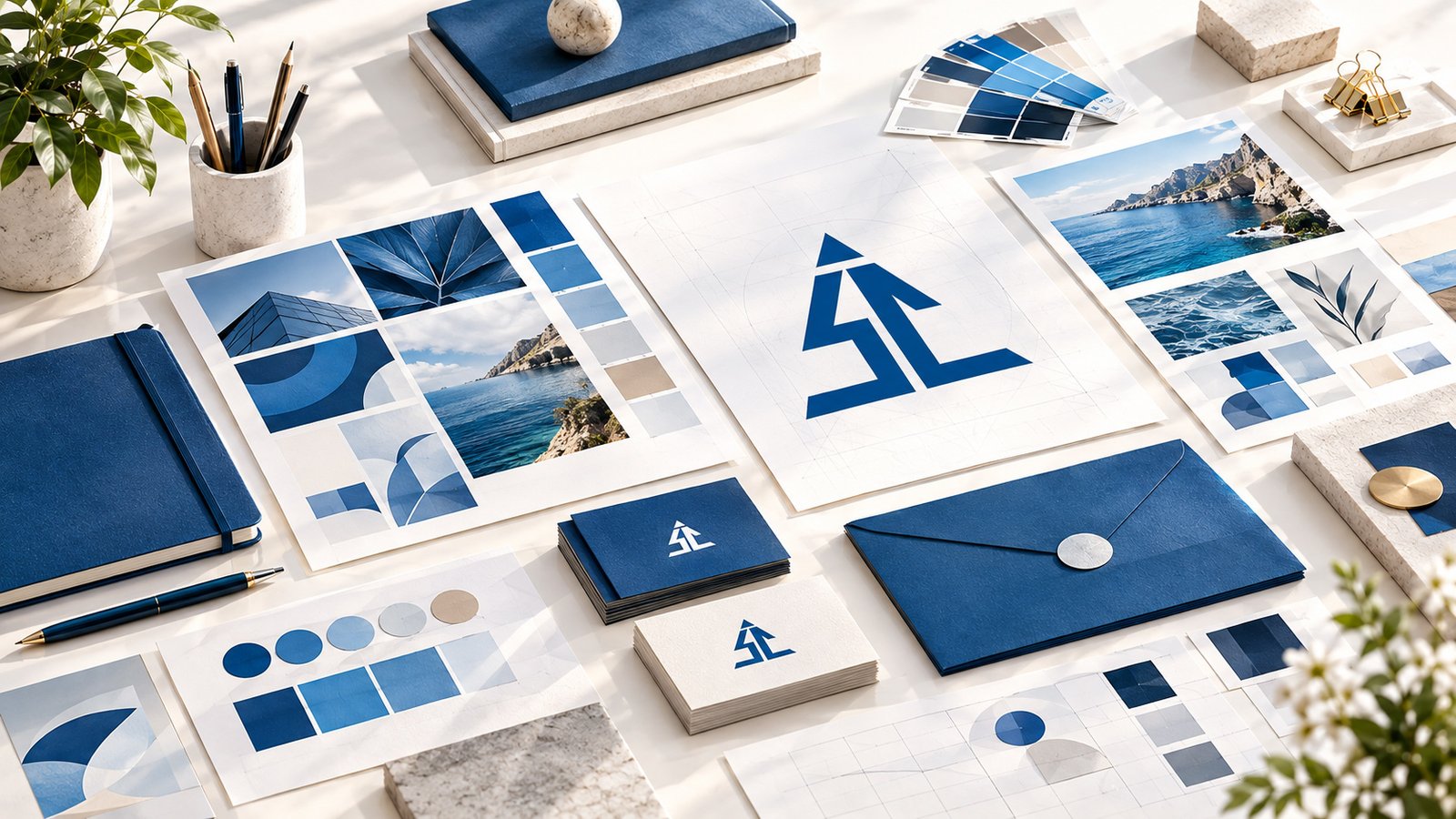 Blue Brand Identity Moodboard
