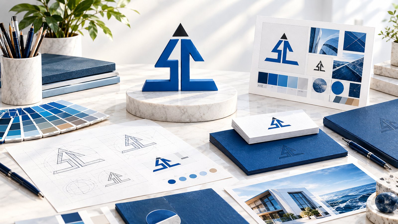 Blue Logo Branding Workspace